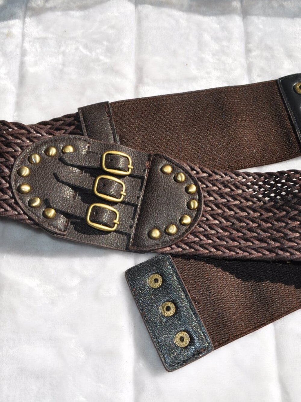 Women's Belt retro vintage Stretchy Cinch Belt 3 Inch Wide High Waist Horseshoe